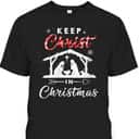 Keep Christ In Christmas Red Plaid Christian Winter Holiday T-Shirt