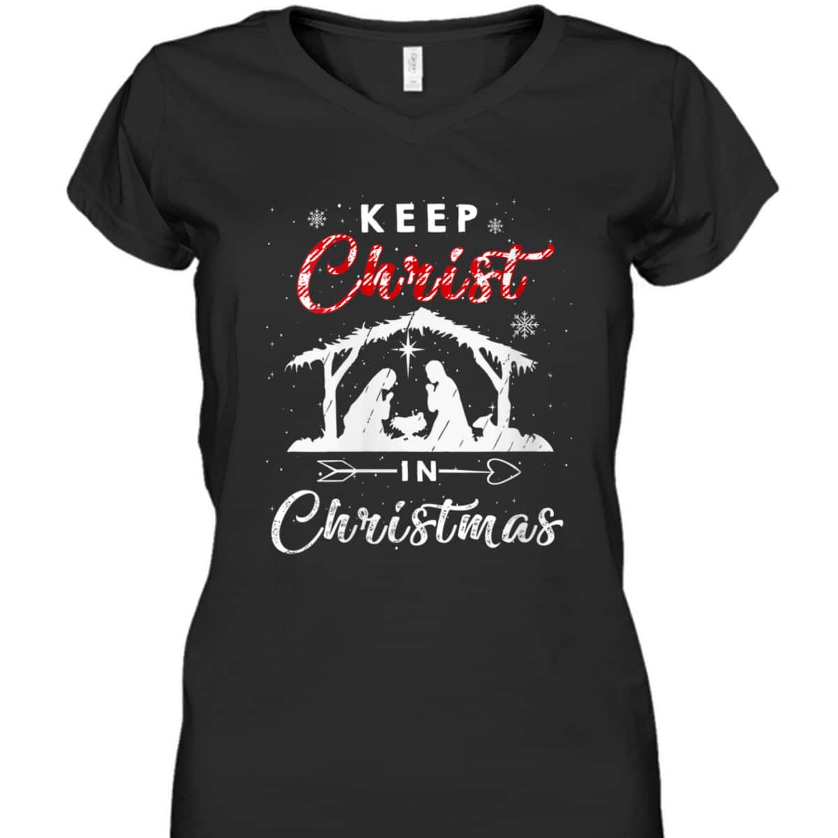 Keep Christ In Christmas Red Plaid Christian Winter Holiday T-Shirt Keep Christ In Christmas Red Plaid Christian Winter Holiday T-Shirt