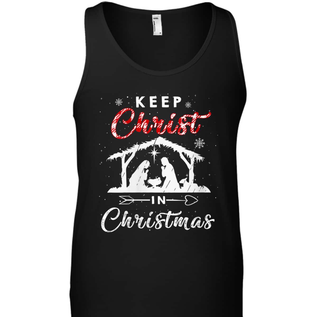 Keep Christ In Christmas Red Plaid Christian Winter Holiday T-Shirt