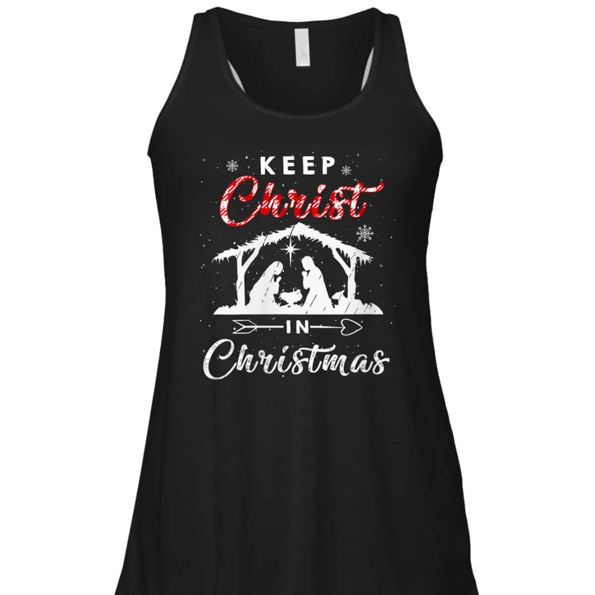 Keep Christ In Christmas Red Plaid Christian Winter Holiday T-Shirt