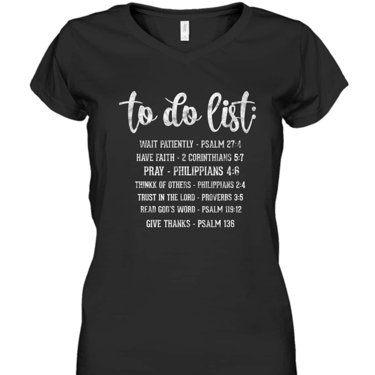 Christian Religious Funny To Do List Bible Verse T-Shirt