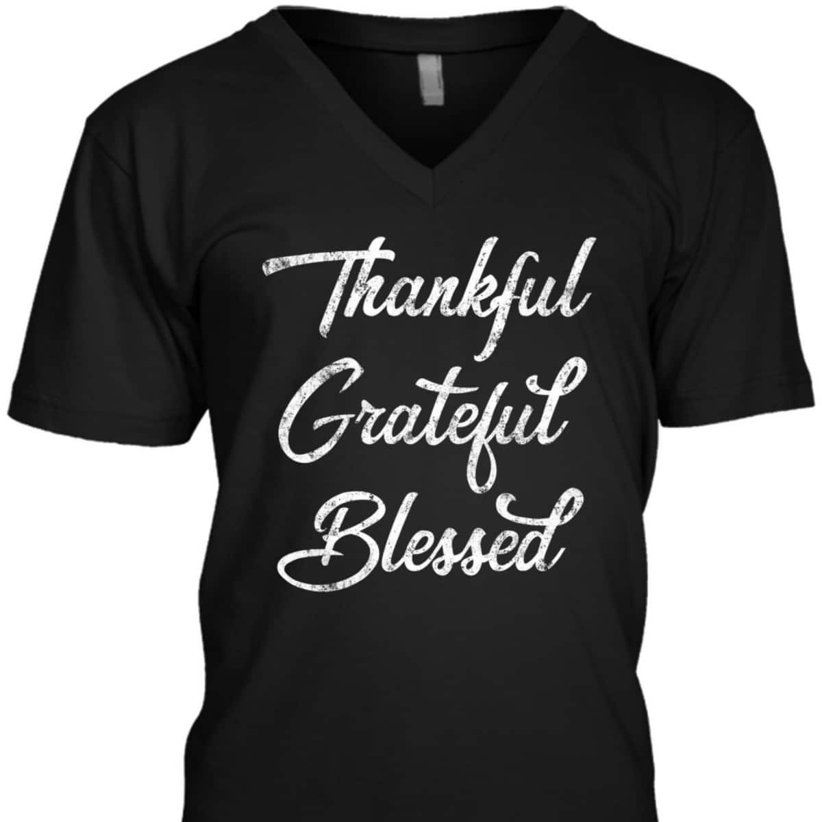 Thankful Grateful Blessed Thanksgiving Christian Religious T-Shirt Thankful Grateful Blessed Thanksgiving Christian Religious T-Shirt