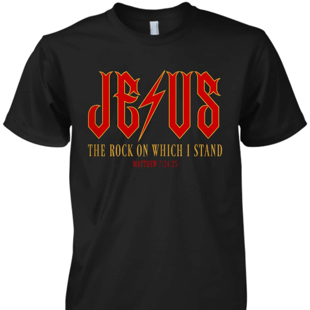 Christian Jesus Rock Band Matthew 7:24 Retro Vintage Bible Verse T-Shirt Christian Jesus Rock Band Matthew 7:24 Retro Vintage Bible Verse T-Shirt