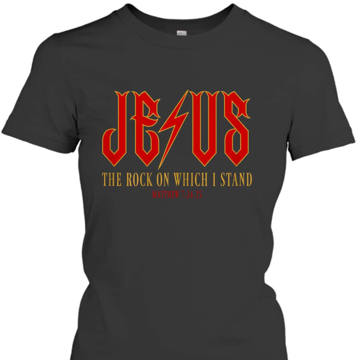 Christian Jesus Rock Band Matthew 7:24 Retro Vintage Bible Verse T-Shirt Christian Jesus Rock Band Matthew 7:24 Retro Vintage Bible Verse T-Shirt