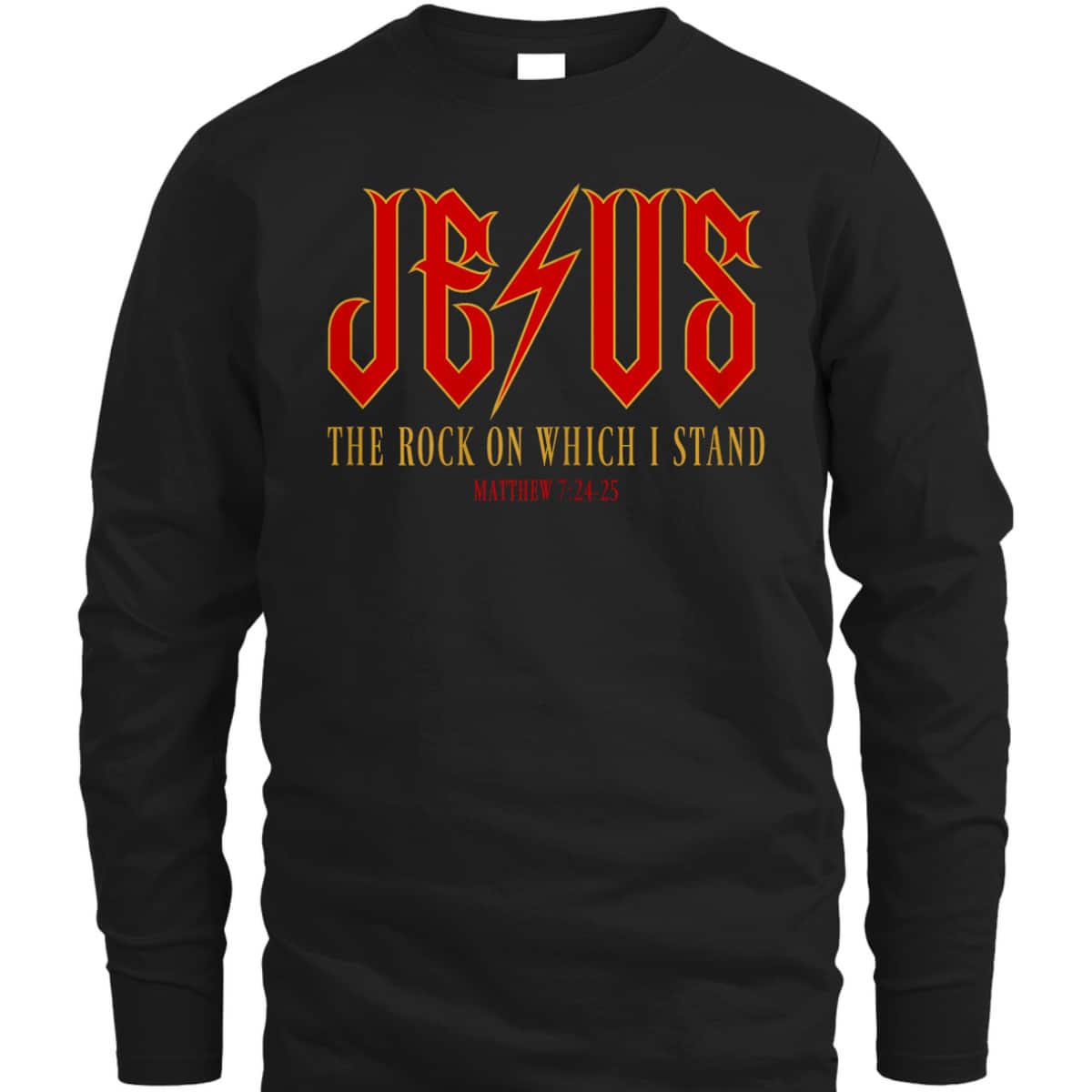 Christian Jesus Rock Band Matthew 7:24 Retro Vintage Bible Verse T-Shirt