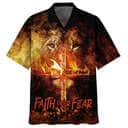 Faith Over Fear Lion Cross Christian Hawaiian Shirt Faith Over Fear Lion Cross Christian Hawaiian Shirt