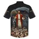Faith Over Fear Jesus Lion Eagle Christian Hawaiian Shirt