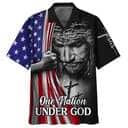 4th Of July One Nation Under God Jesus American Christian Faith US Flag Hawaiian Shirt 4th Of July One Nation Under God Jesus American Christian Faith US Flag Hawaiian Shirt