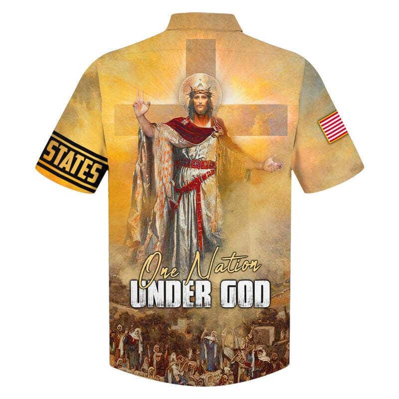 American Flag 4th Of July One Nation Under God Jesus Christ Christian Faith Hawaiian Shirt American Flag 4th Of July One Nation Under God Jesus Christ Christian Faith Hawaiian Shirt