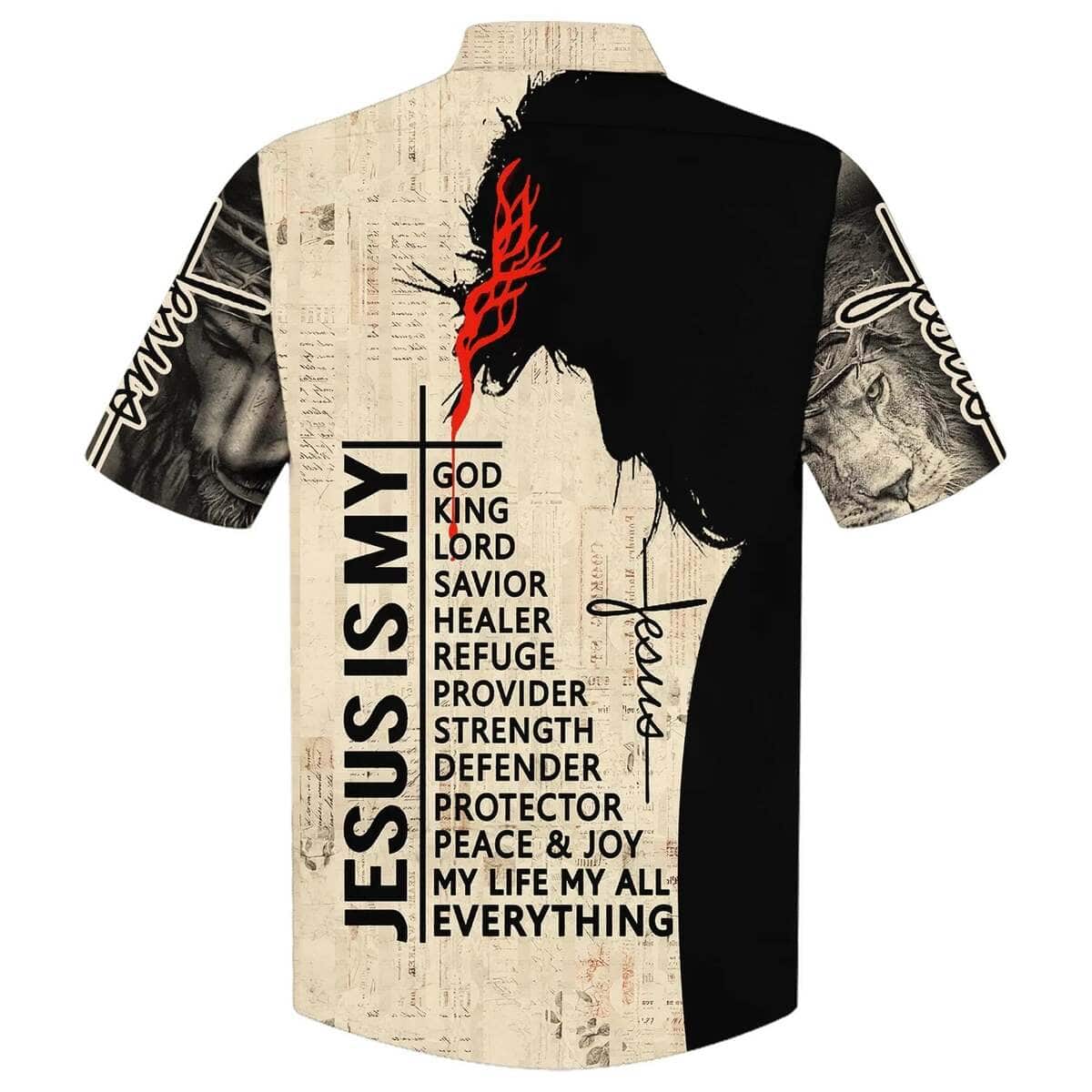 Lion And Jesus Christian Faith Cross Religious Hawaiian Shirt Lion And Jesus Christian Faith Cross Religious Hawaiian Shirt