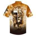 US Flag Lion Pray With Jesus On The Cross Christian Faith Hawaiian Shirt