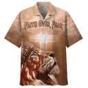 Jesus Lion Cross Flag Faith Over Fear Christian Faith Hawaiian Shirt Jesus Lion Cross Flag Faith Over Fear Christian Faith Hawaiian Shirt
