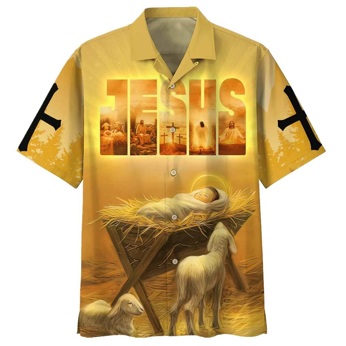 Baby Jesus In A Manger Christian Jesus Religious Hawaiian Shirt Baby Jesus In A Manger Christian Jesus Religious Hawaiian Shirt