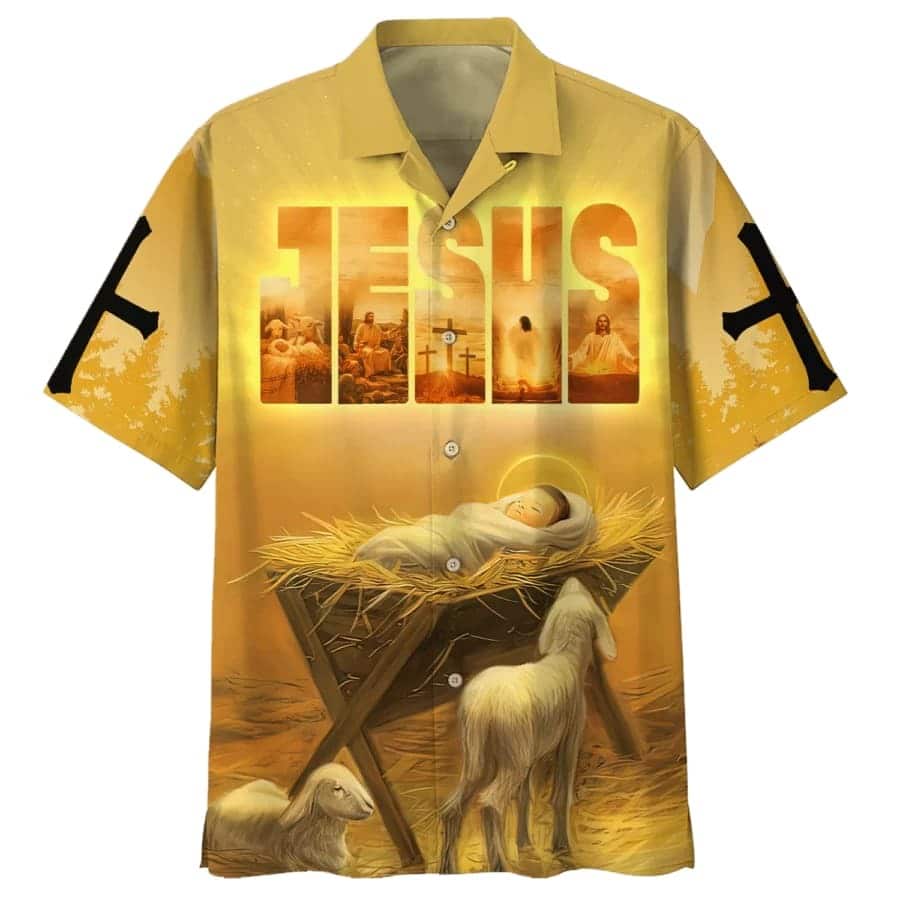 Baby Jesus In A Manger Christian Jesus Religious Hawaiian Shirt Baby Jesus In A Manger Christian Jesus Religious Hawaiian Shirt