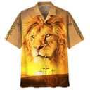 Jesus Lion Christian Cross Hawaiian Shirt For Believers