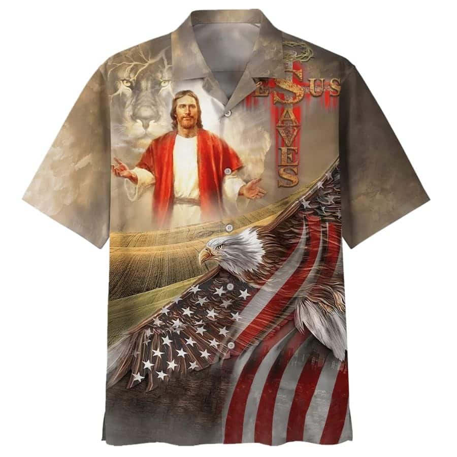 Jesus Open Hand And The Lion Christian Jesus Saves Hawaiian Shirt Jesus Open Hand And The Lion Christian Jesus Saves Hawaiian Shirt