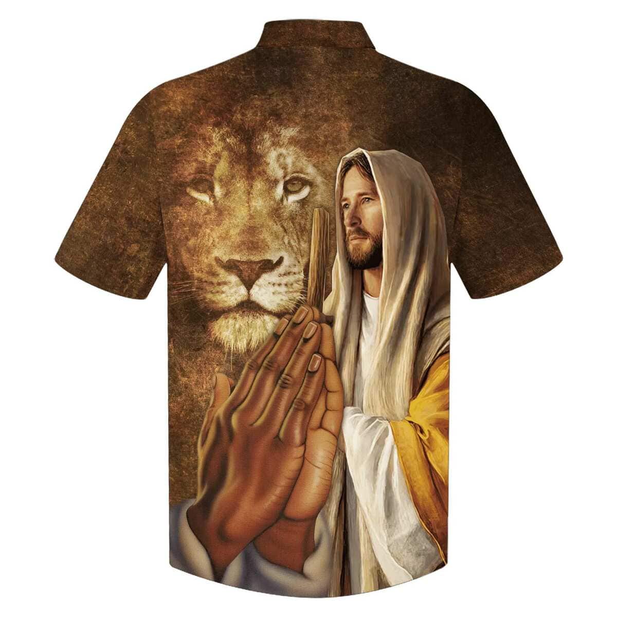 Jesus Christ Prayer Lion Christian Hawaiian Shirt Jesus Christ Prayer Lion Christian Hawaiian Shirt