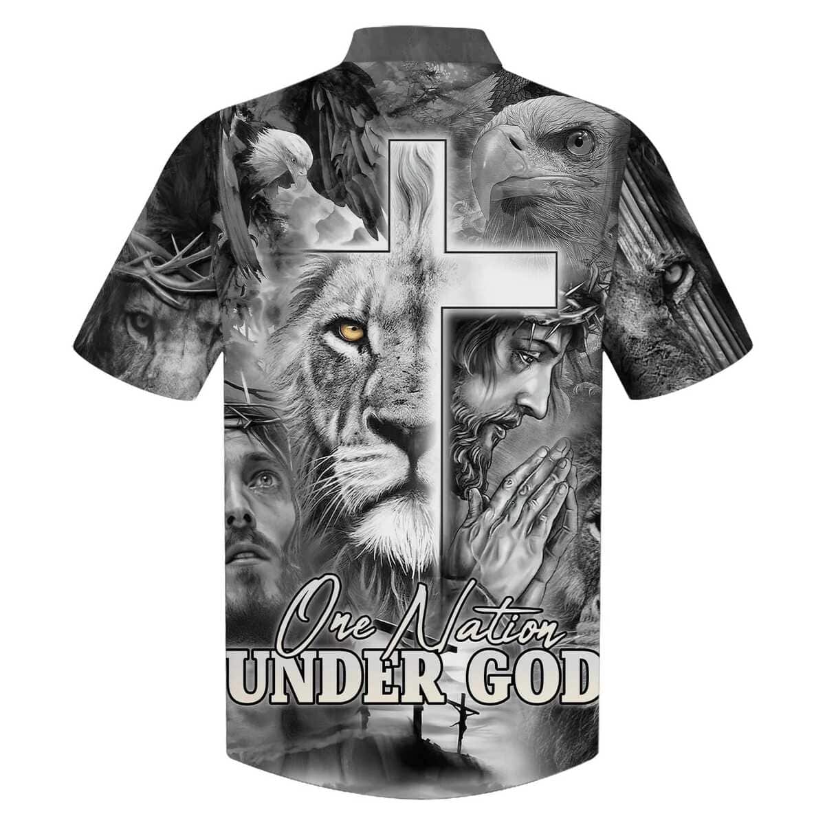 Jesus And The Lion Of Judah One Nation Under God Christian Hawaiian Shirt Jesus And The Lion Of Judah One Nation Under God Christian Hawaiian Shirt