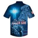 One Nation Under God Lion Christian American Flag Patriot Hawaiian Shirt