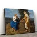 Christ And The Samaritan Woman At The Well Jesus Christian Faith Canvas Wall Art