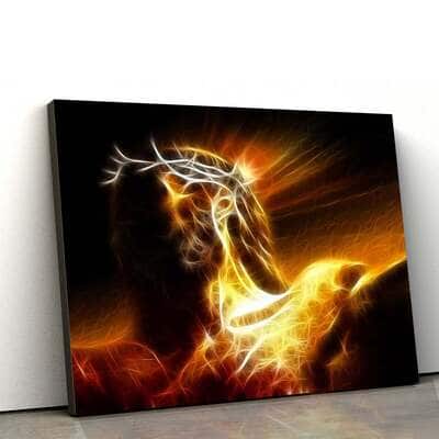 Tragic Jesus Crucifixion Easter Christian Religious Faith Canvas Wall Art