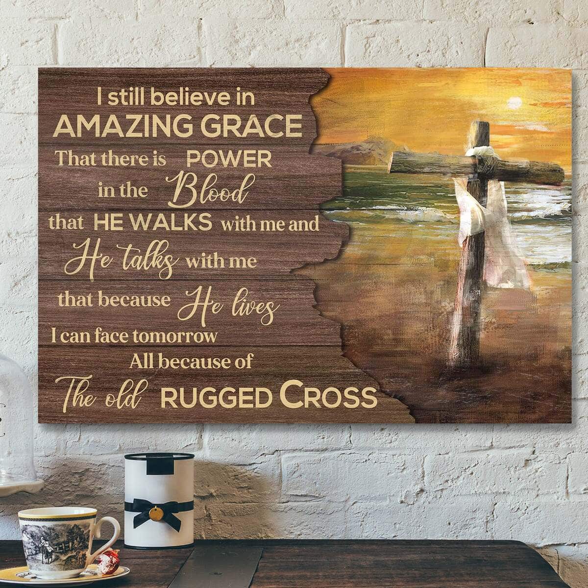 Sunset On The Beach I Still Believe In Amazing Grace Bible Verse Christian Cross Canvas Wall Art Sunset On The Beach I Still Believe In Amazing Grace Bible Verse Christian Cross Canvas Wall Art