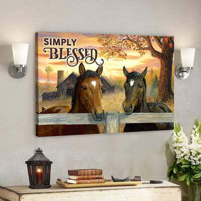 Bible Verse Christian Simply Blessed Horses Farm Religious Canvas Wall Art Bible Verse Christian Simply Blessed Horses Farm Religious Canvas Wall Art