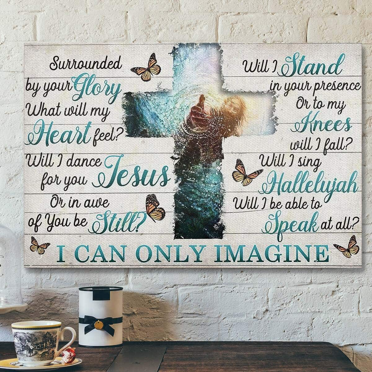 Bible Verse Christian Jesus I Can Only Imagine Hand Reaching Canvas Wall Art