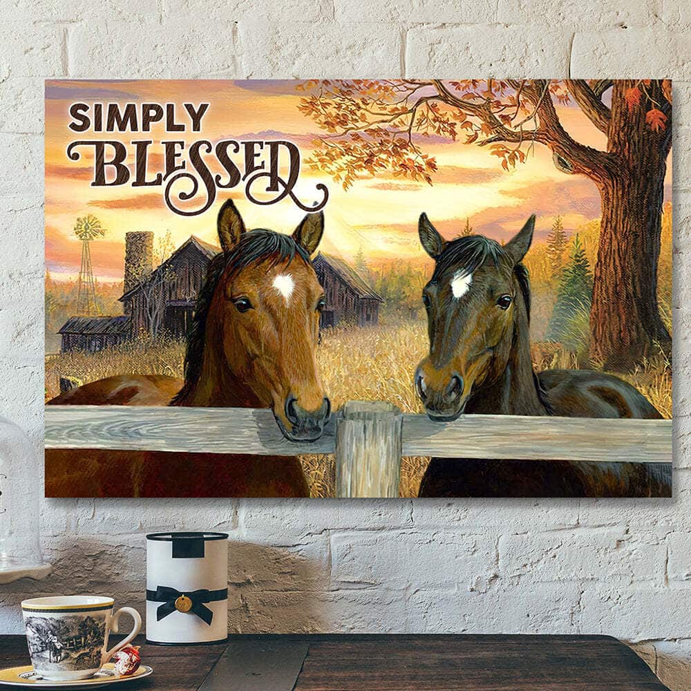 Bible Verse Christian Simply Blessed Horses Farm Religious Canvas Wall Art Bible Verse Christian Simply Blessed Horses Farm Religious Canvas Wall Art