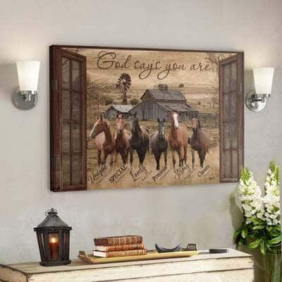 Bible Verse Amazing Horse God Says You Are Christian Canvas Wall Art