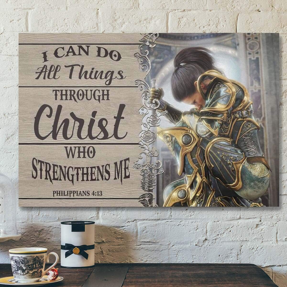 God Religious Gift Jesus Philippians 4:13 I Can Do All Things Through Christ Canvas Wall Art God Religious Gift Jesus Philippians 4:13 I Can Do All Things Through Christ Canvas Wall Art