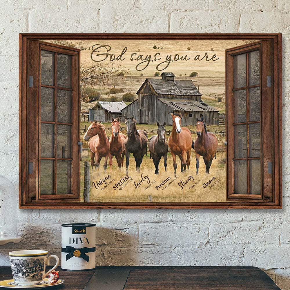 Christian Scripture Religious Gift Bible Verse Christian Canvas Wall Art God Says You Are Horse
