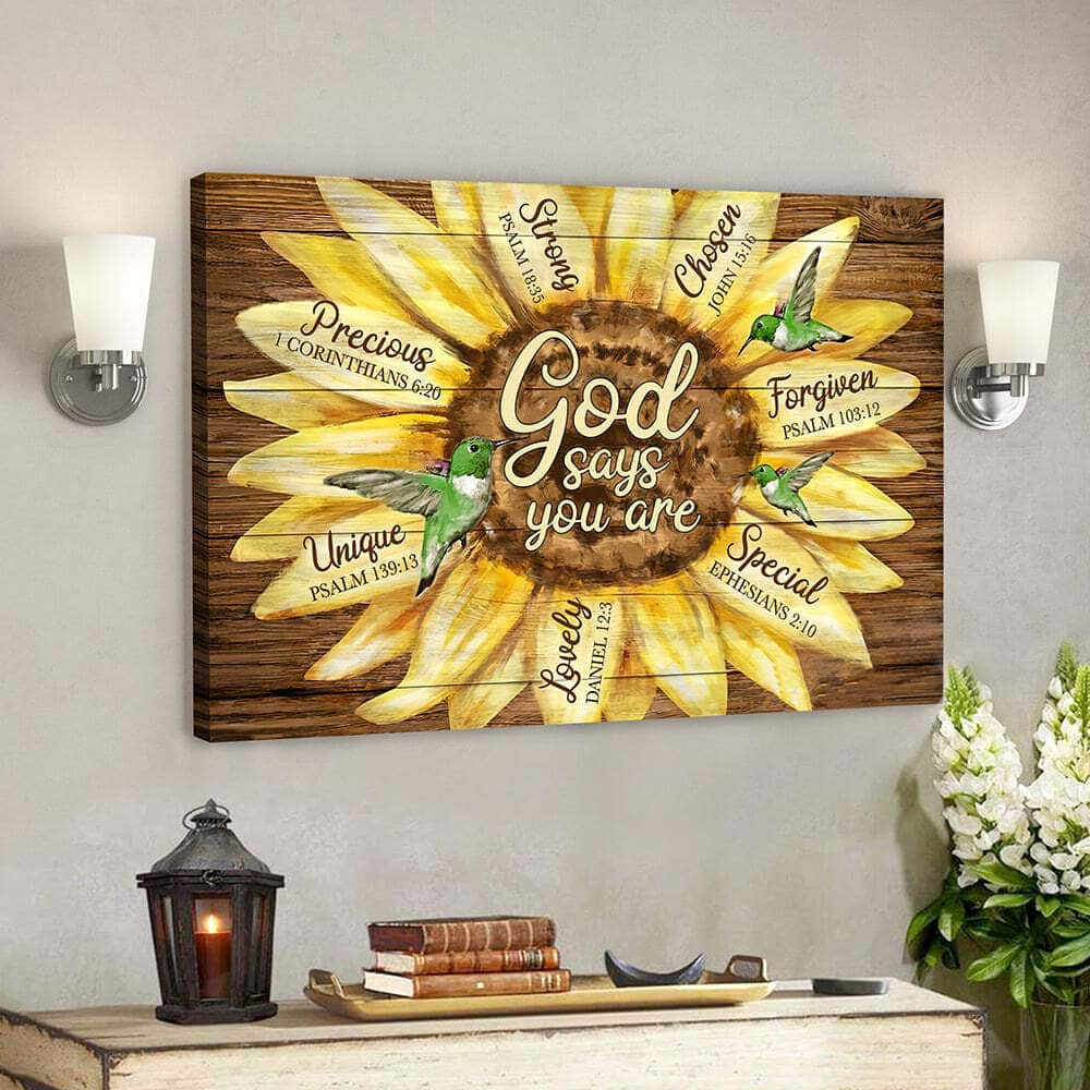 Scripture Bible Verse Christian Canvas Wall Art Christian God Says You Are Bird