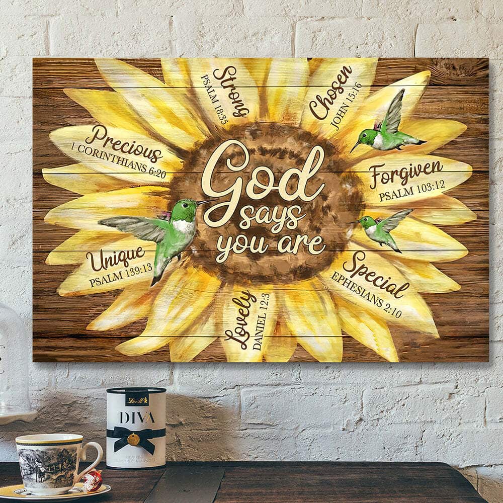 Scripture Bible Verse Christian Canvas Wall Art Christian God Says You Are Bird