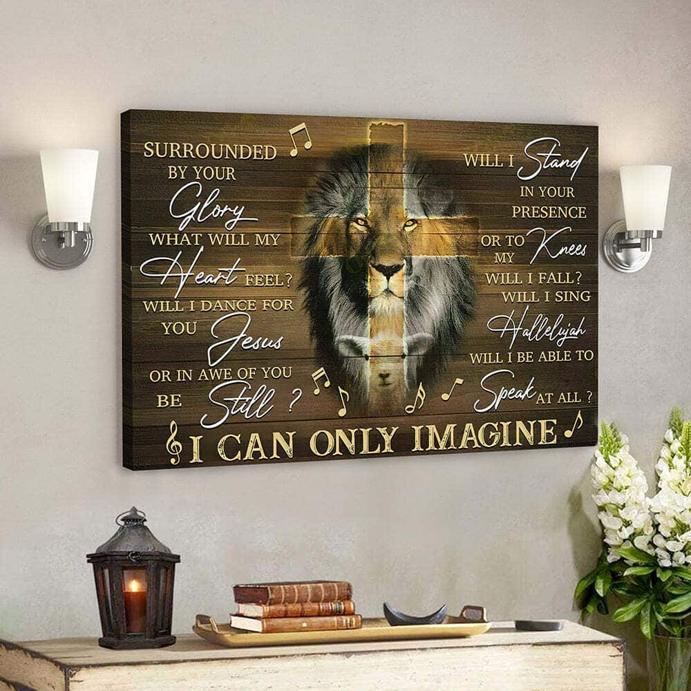 Christian Scripture Canvas Wall Art Jesus I Can Only Imagine Lion Cross Christian Scripture Canvas Wall Art Jesus I Can Only Imagine Lion Cross