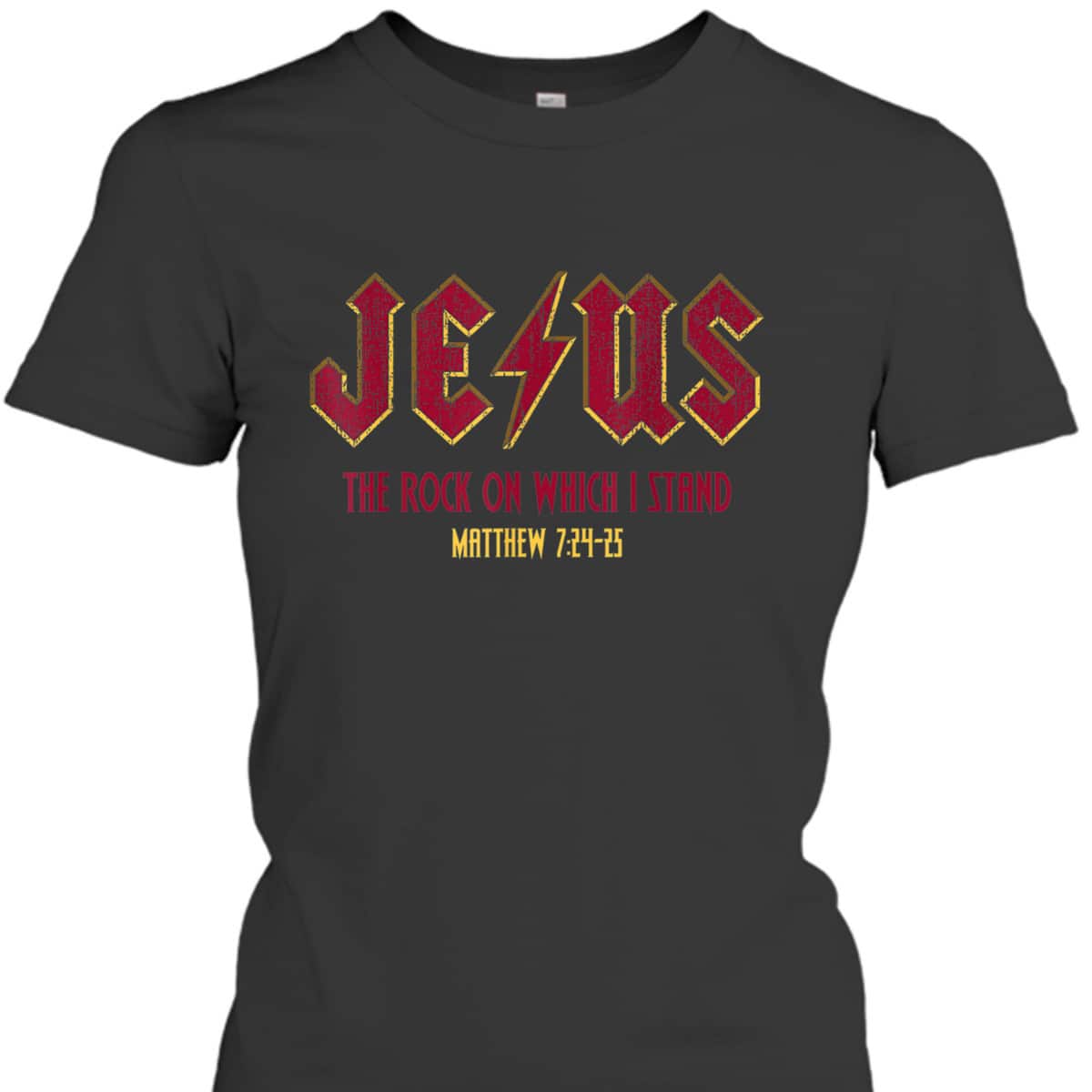 Retro Jesus The Rock On Which I Stand Faith Christian God Bible Verse Matthew T-Shirt Retro Jesus The Rock On Which I Stand Faith Christian God Bible Verse Matthew T-Shirt