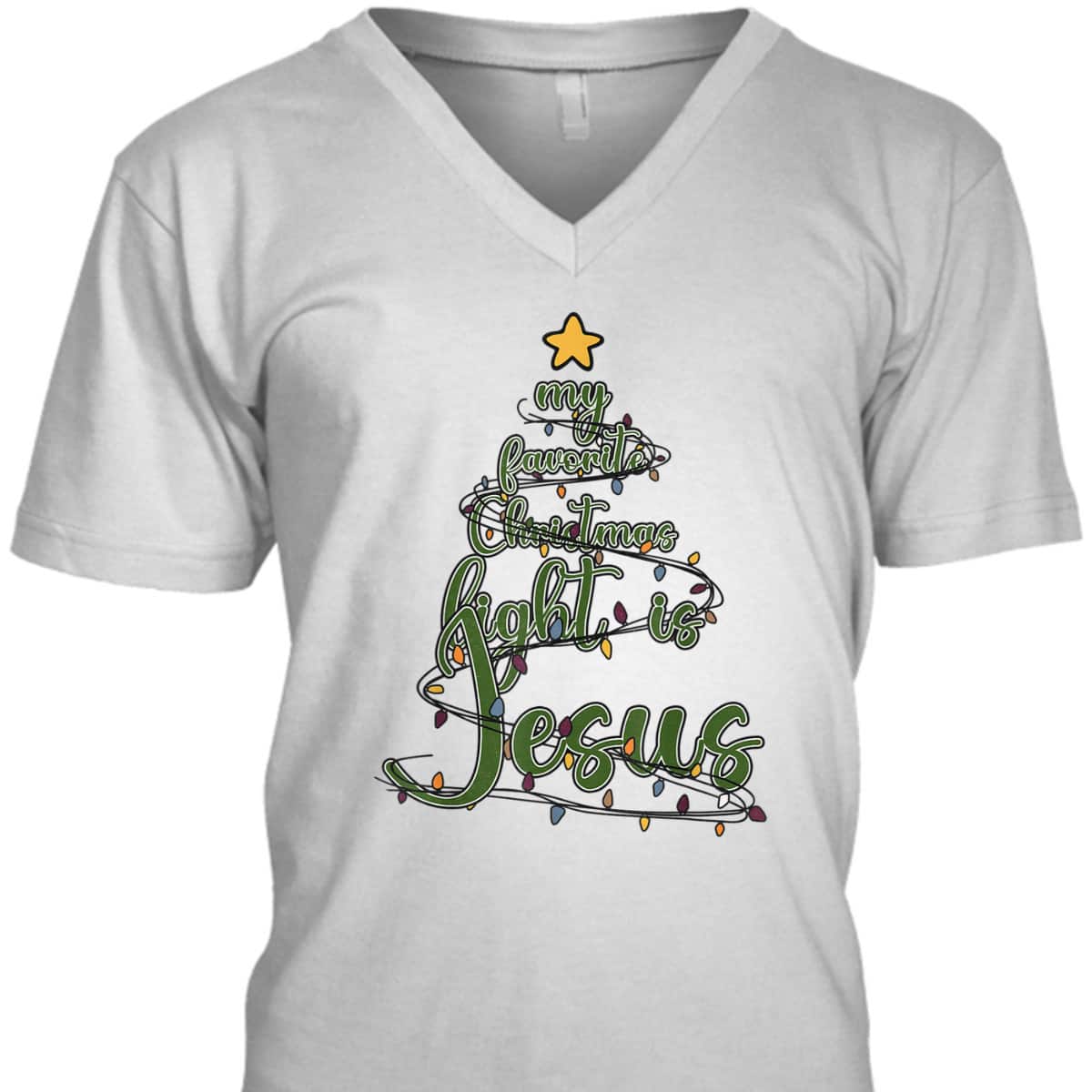 Religious Xmas My Favorite Christmas Light Is Jesus T-Shirt
