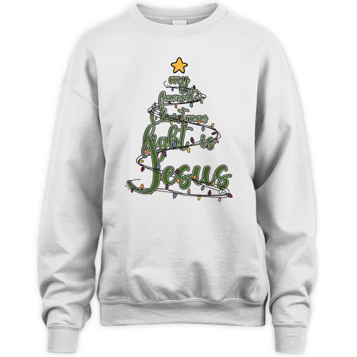 Religious Xmas My Favorite Christmas Light Is Jesus T-Shirt