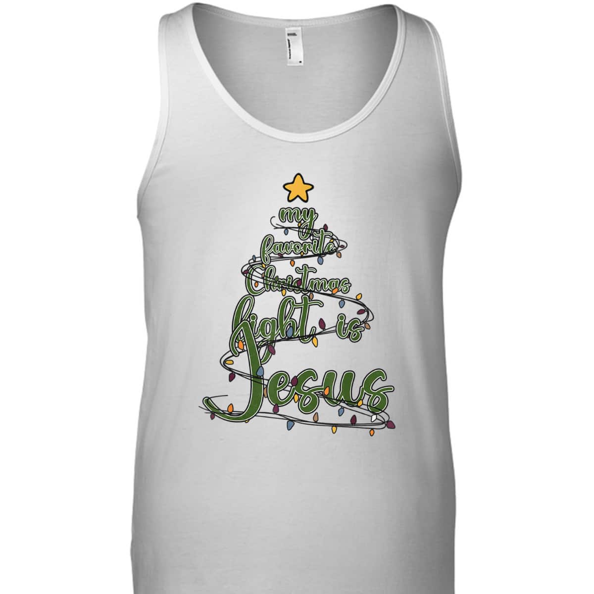 Religious Xmas My Favorite Christmas Light Is Jesus T-Shirt