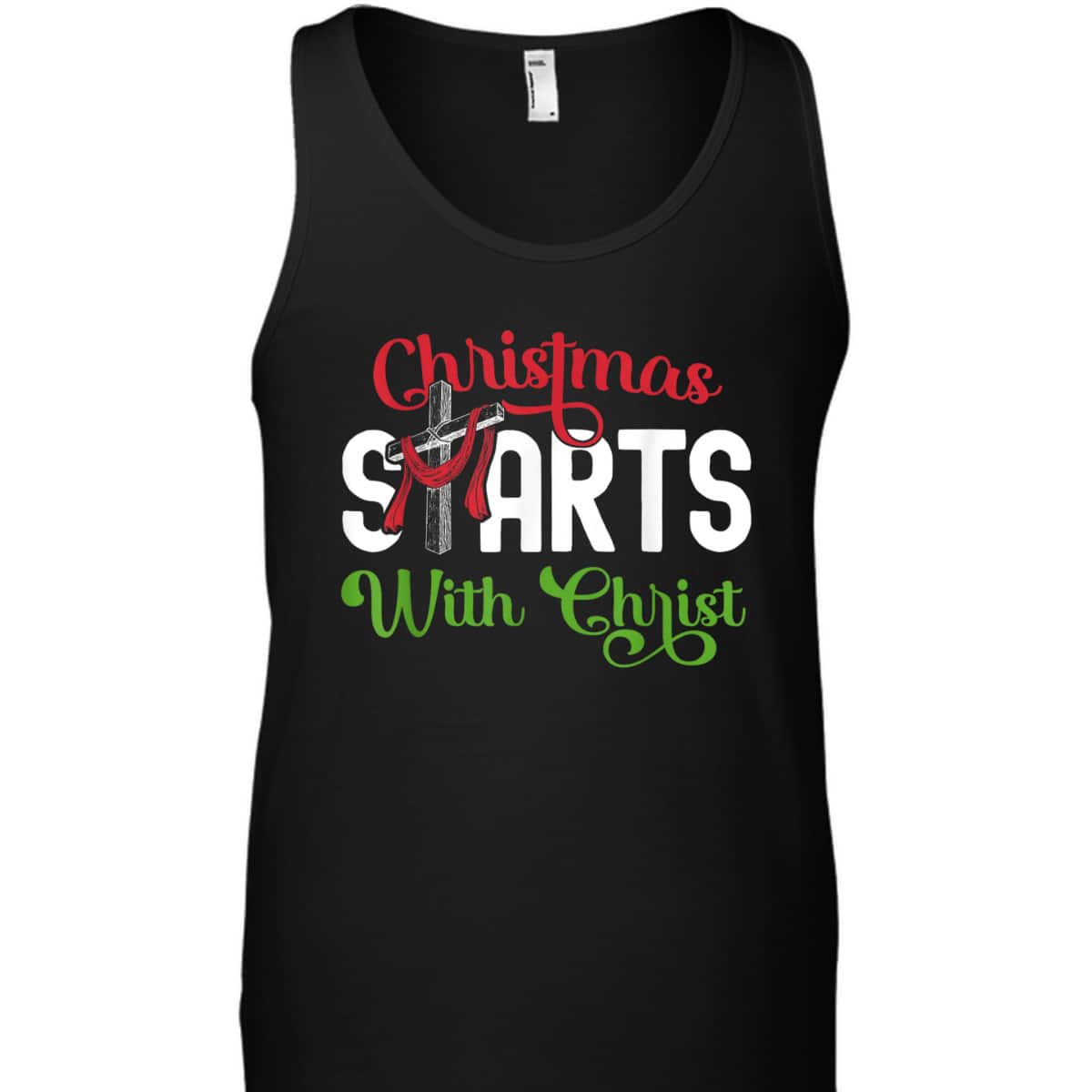 Christmas Starts With Christ Christian Cross Jesus T-Shirt