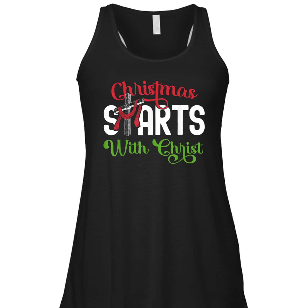 Christmas Starts With Christ Christian Cross Jesus T-Shirt