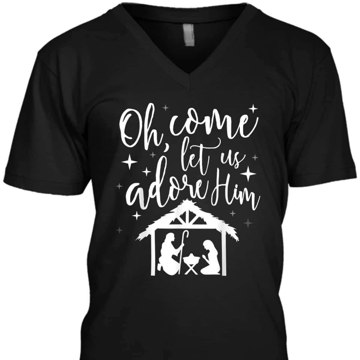 Come Let Us Adore Him Christmas Jesus Nativity T-Shirt