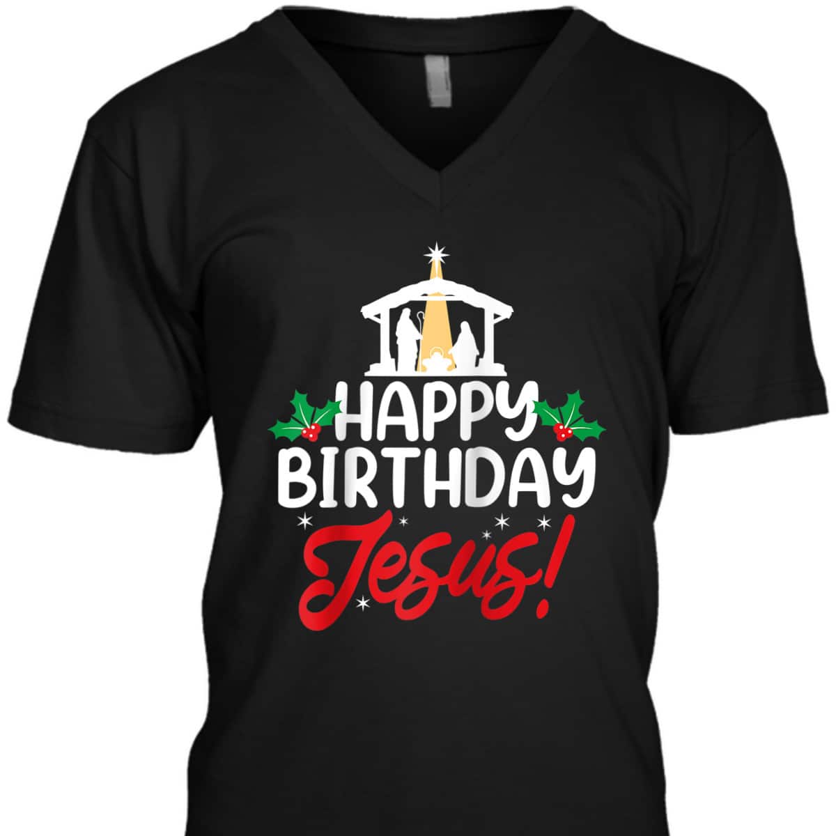 Christmas Happy Birthday Jesus Christian Religious T-Shirt