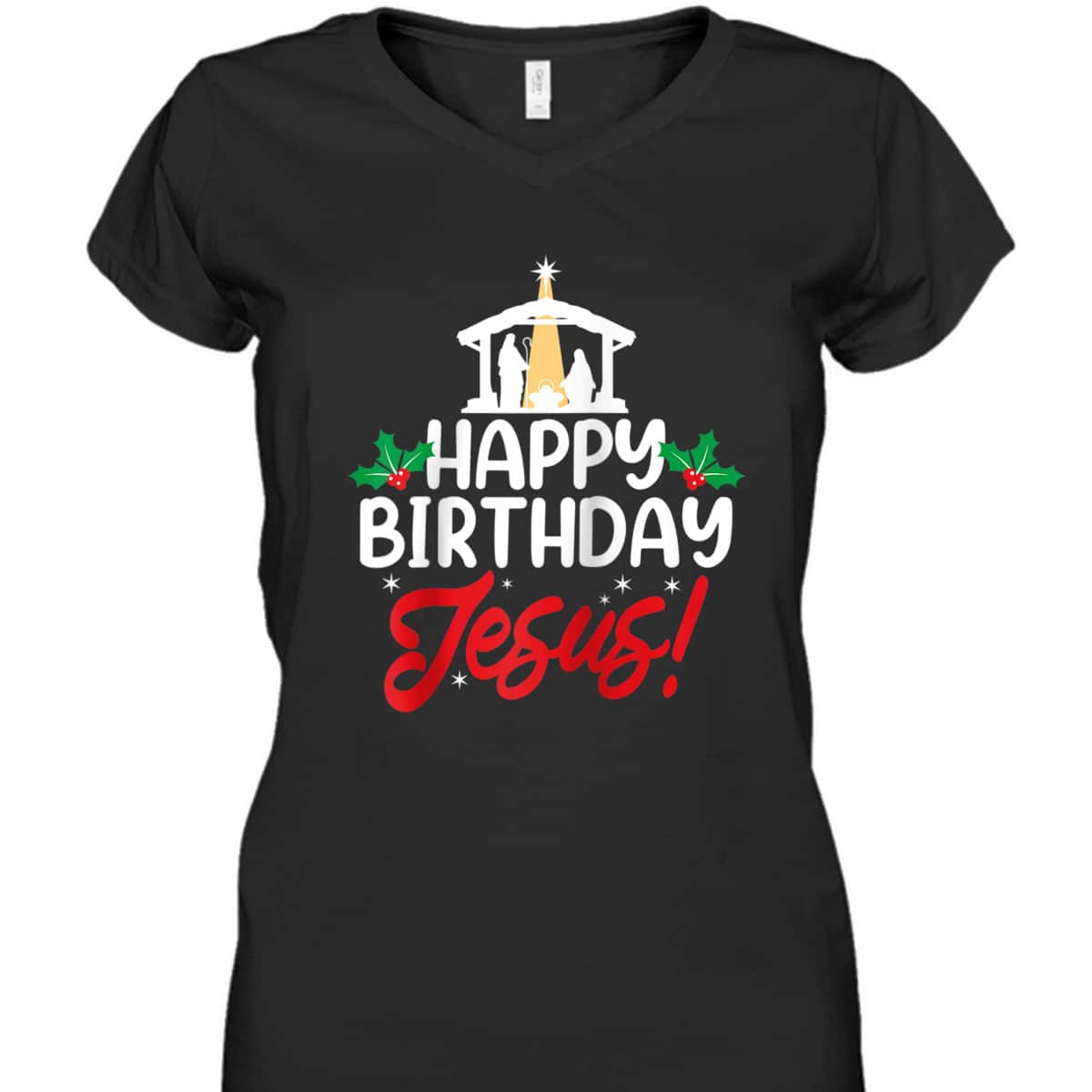 Christmas Happy Birthday Jesus Christian Religious T-Shirt Christmas Happy Birthday Jesus Christian Religious T-Shirt