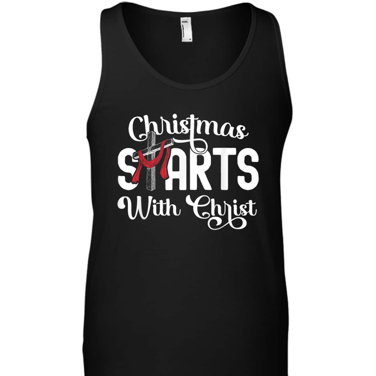 Christmas Starts With Christ Cross Jesus Christian T-Shirt