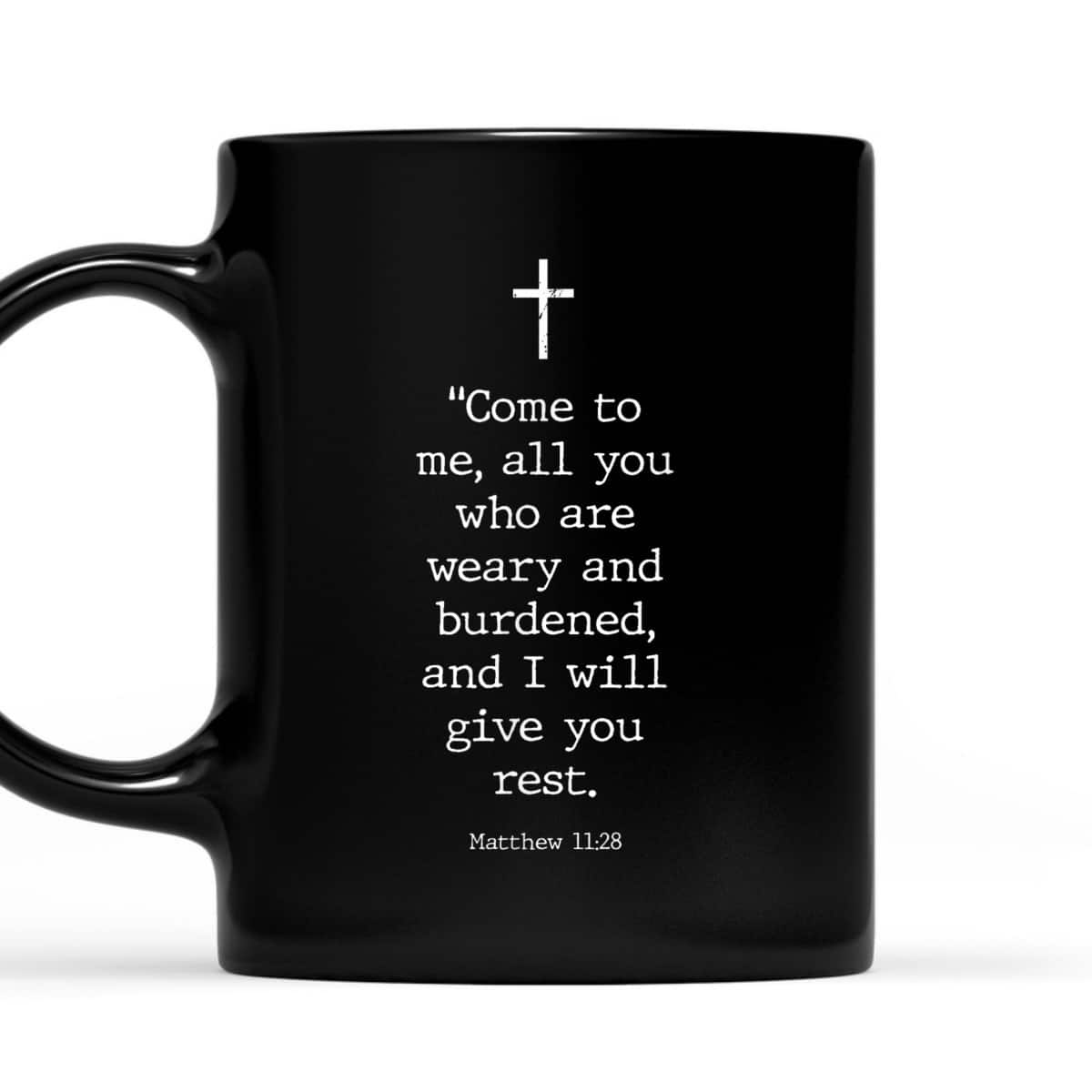 Christian Bible Verses Matthew 11:28 Cross Come To Me I Will Give You Rest T-Shirt Christian Bible Verses Matthew 11:28 Cross Come To Me I Will Give You Rest T-Shirt