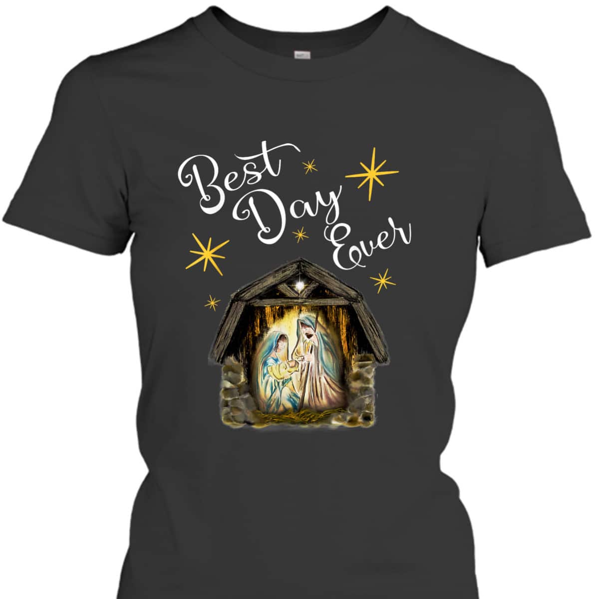 Christmas Nativity Jesus Best Day Ever Christian T-Shirt