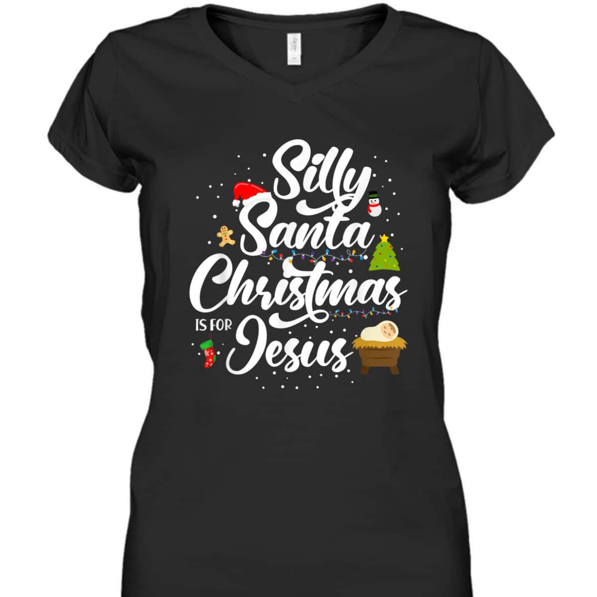 Silly Santa Christmas Is For Jesus Christian Christmas Holiday T-Shirt