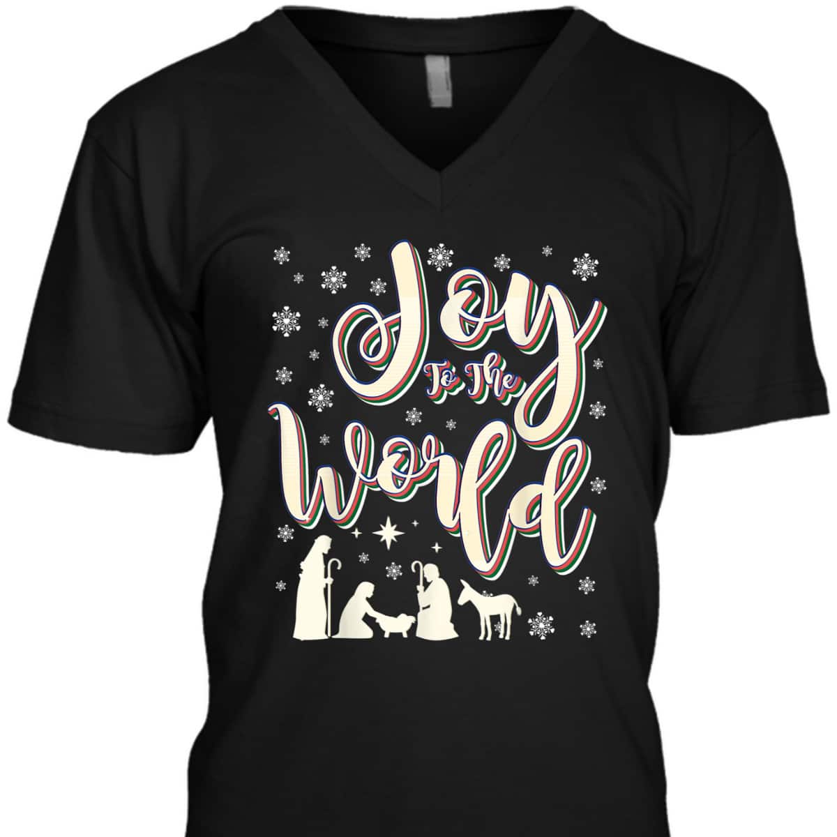 Vintage Joy To The World Jesus Nativity Retro Christmas T-Shirt