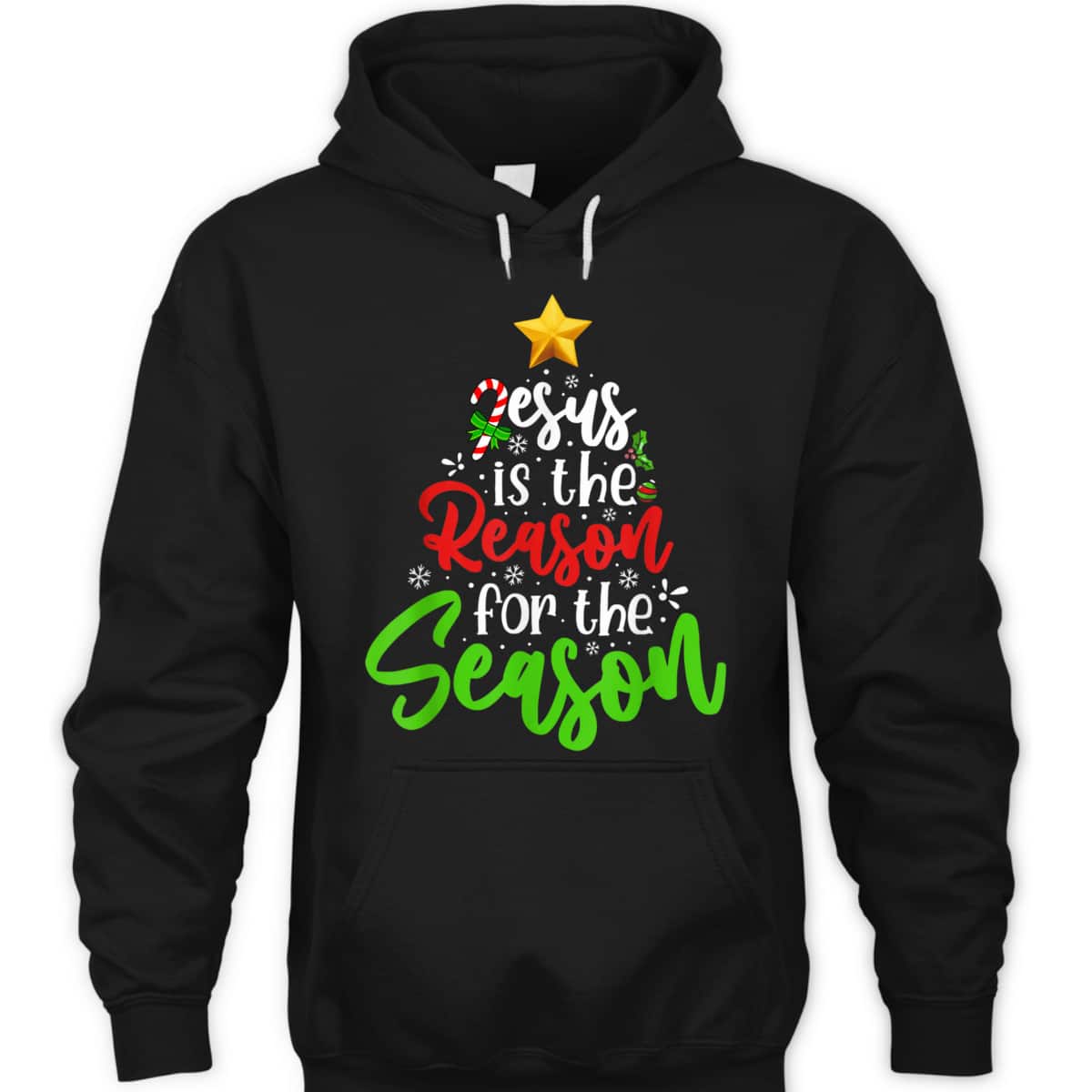 Christian Jesus The Reason Christmas Pine Tree Religious T-Shirt